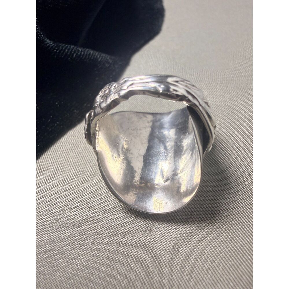 Antique Gorham Strasbourg Sterling Silver Spoon Ring size 7 - Picture 6 of 10